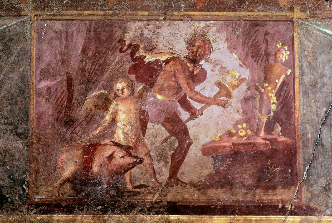 Fresco uit Villa van Mysteries, Pompeii door Roman