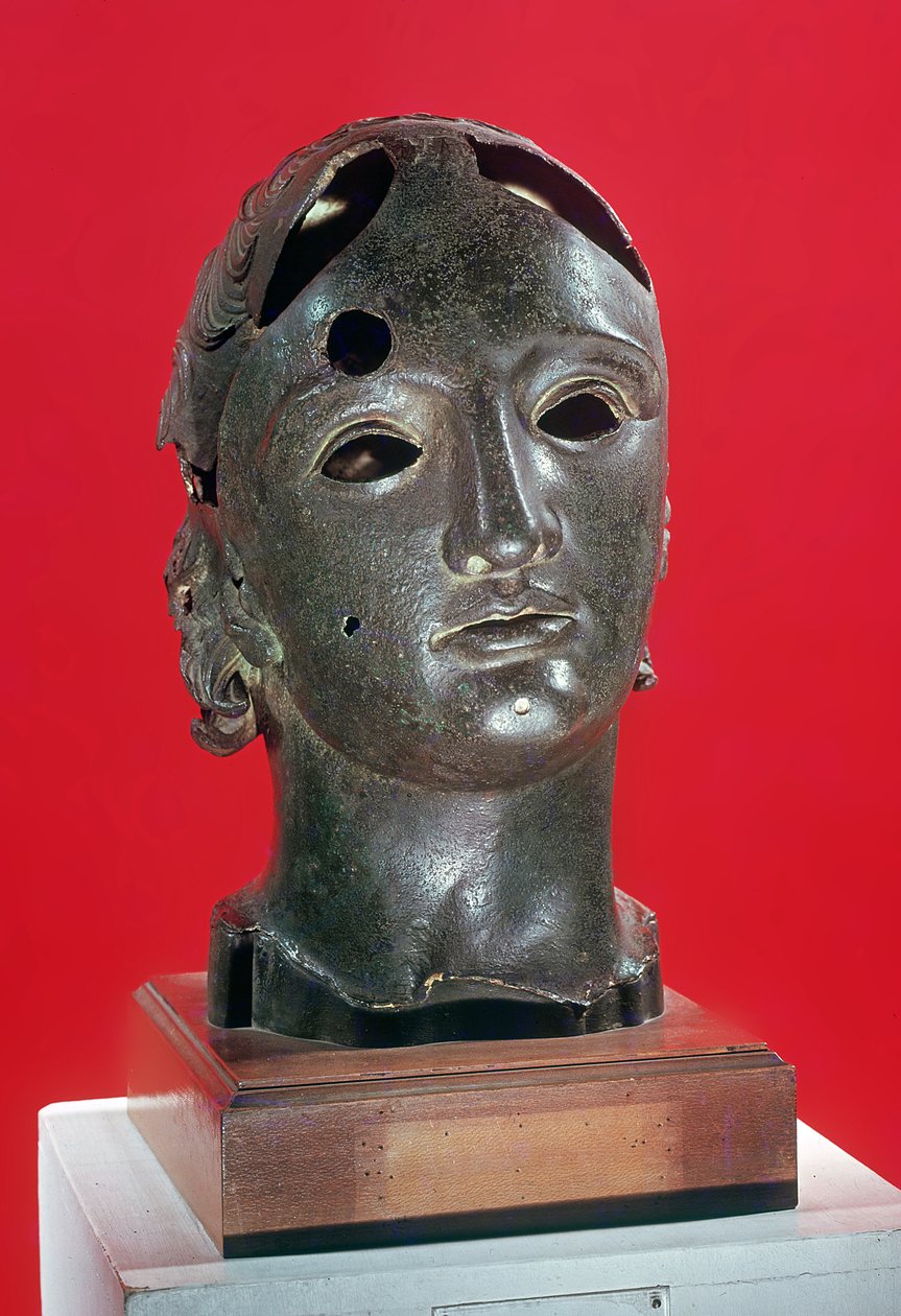 Hoofd van Apollo, uit Nimes, 1e-2e eeuw door Roman