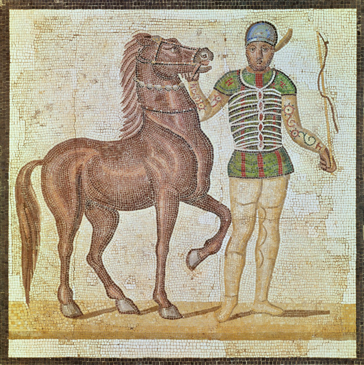 Paardrijder in racekleuren door Roman