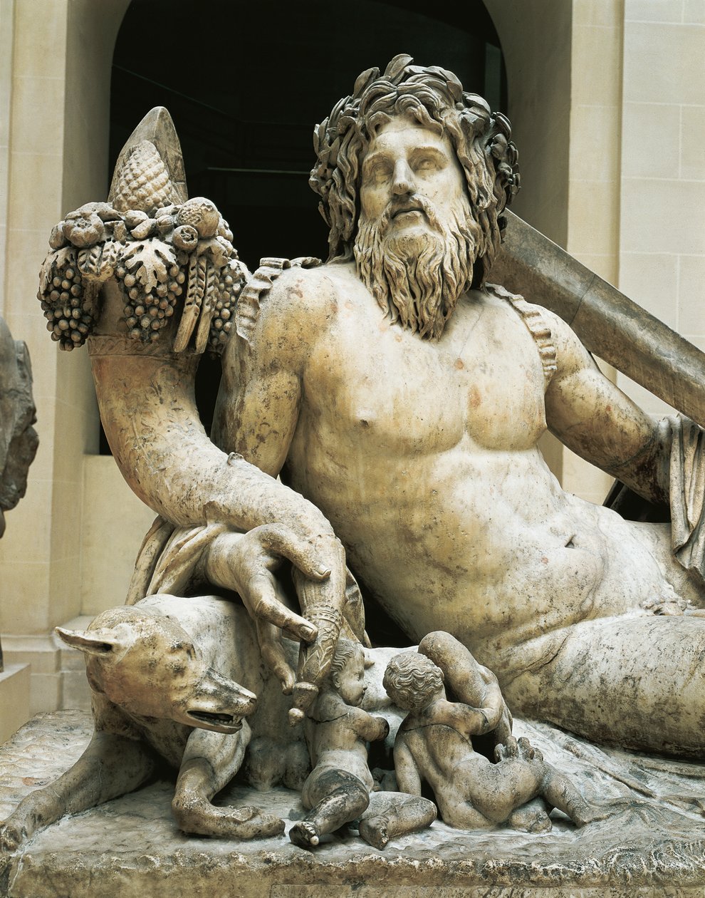 Standbeeld dat de rivier de Tiber voorstelt (marmer) door Roman