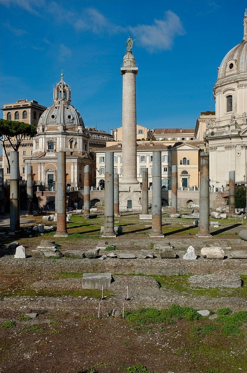 Uitzicht op het Forum en de Zuil van Trajanus door Roman