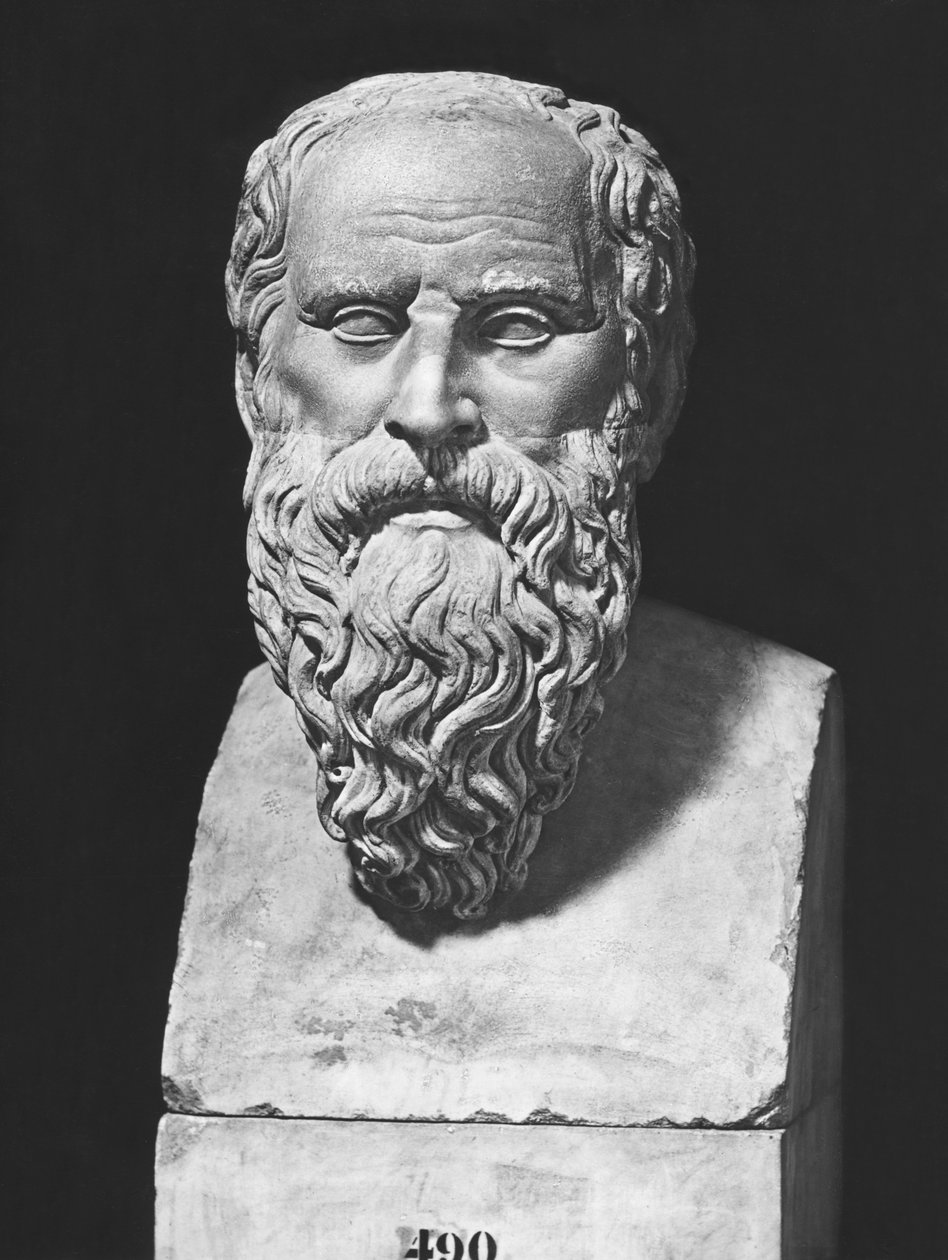 Buste van Diogenes (marmer) door Roman Roman