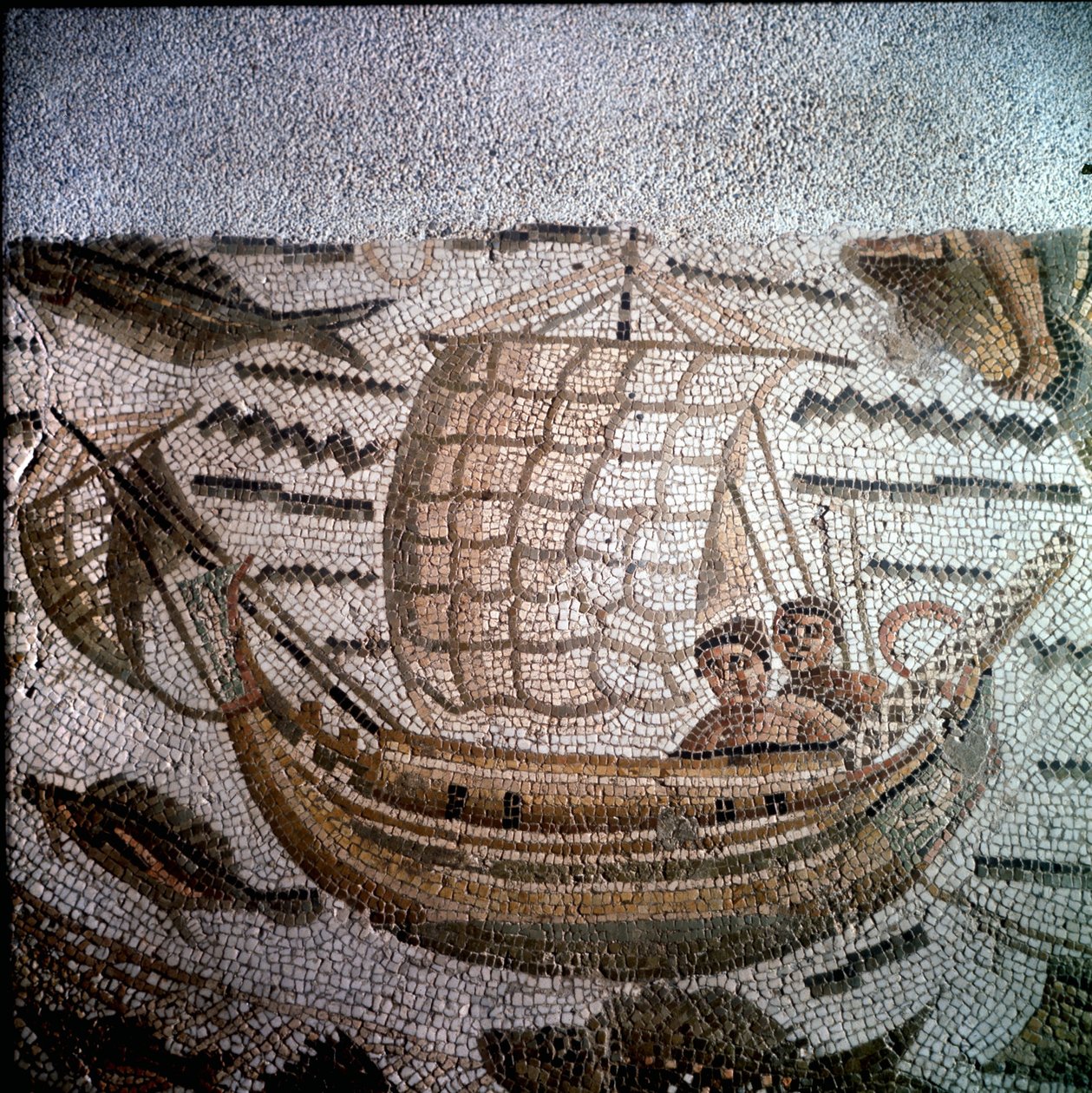 Visscène in mozaïek in Hippo, Algerije door Roman Roman