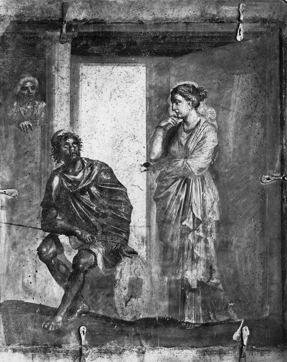 Ulysses en Penelope, uit het Macellum, Pompeii door Roman Roman