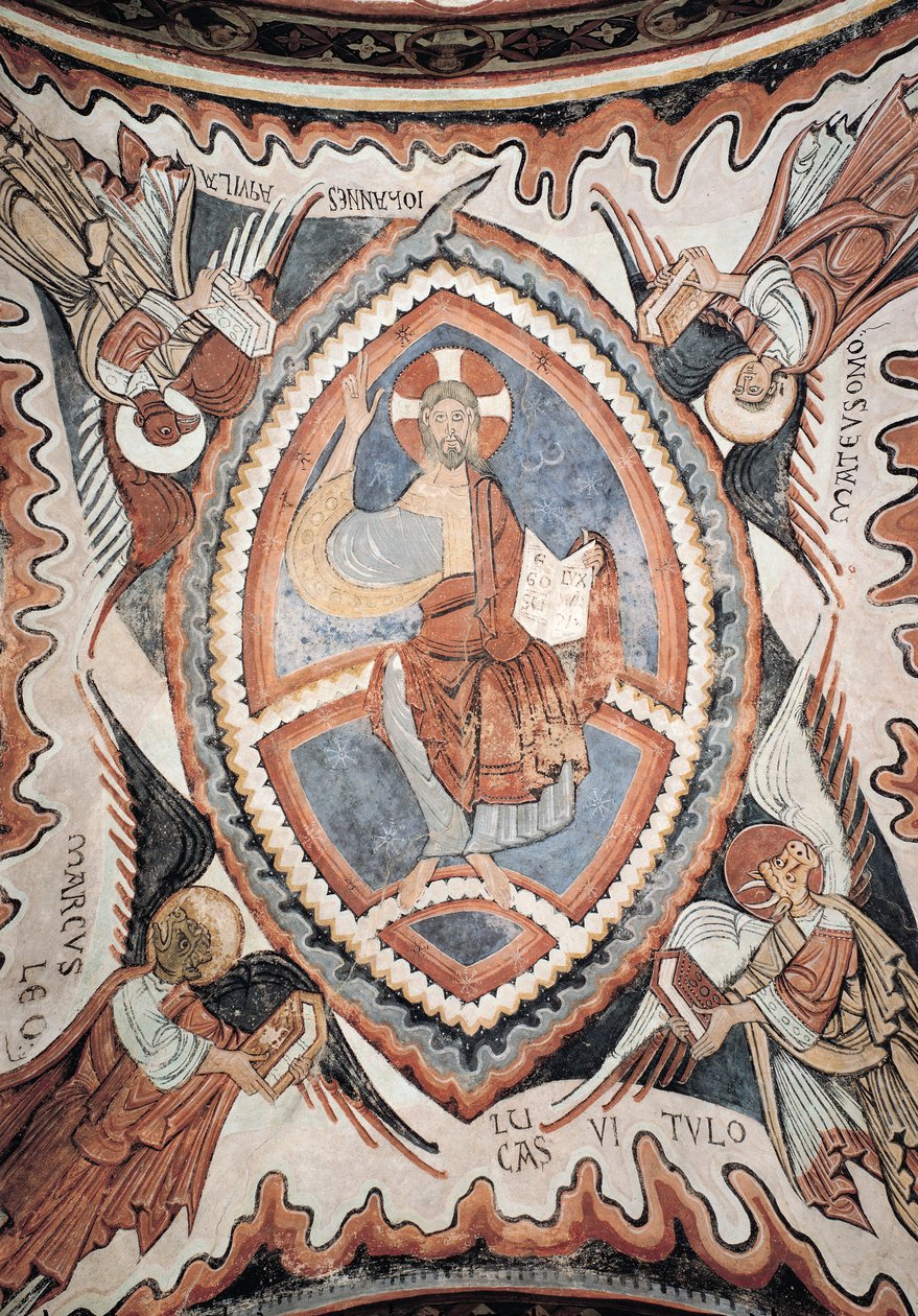 Christus in Glorie in de Tetramorf, laat 12e eeuw door Romanesque
