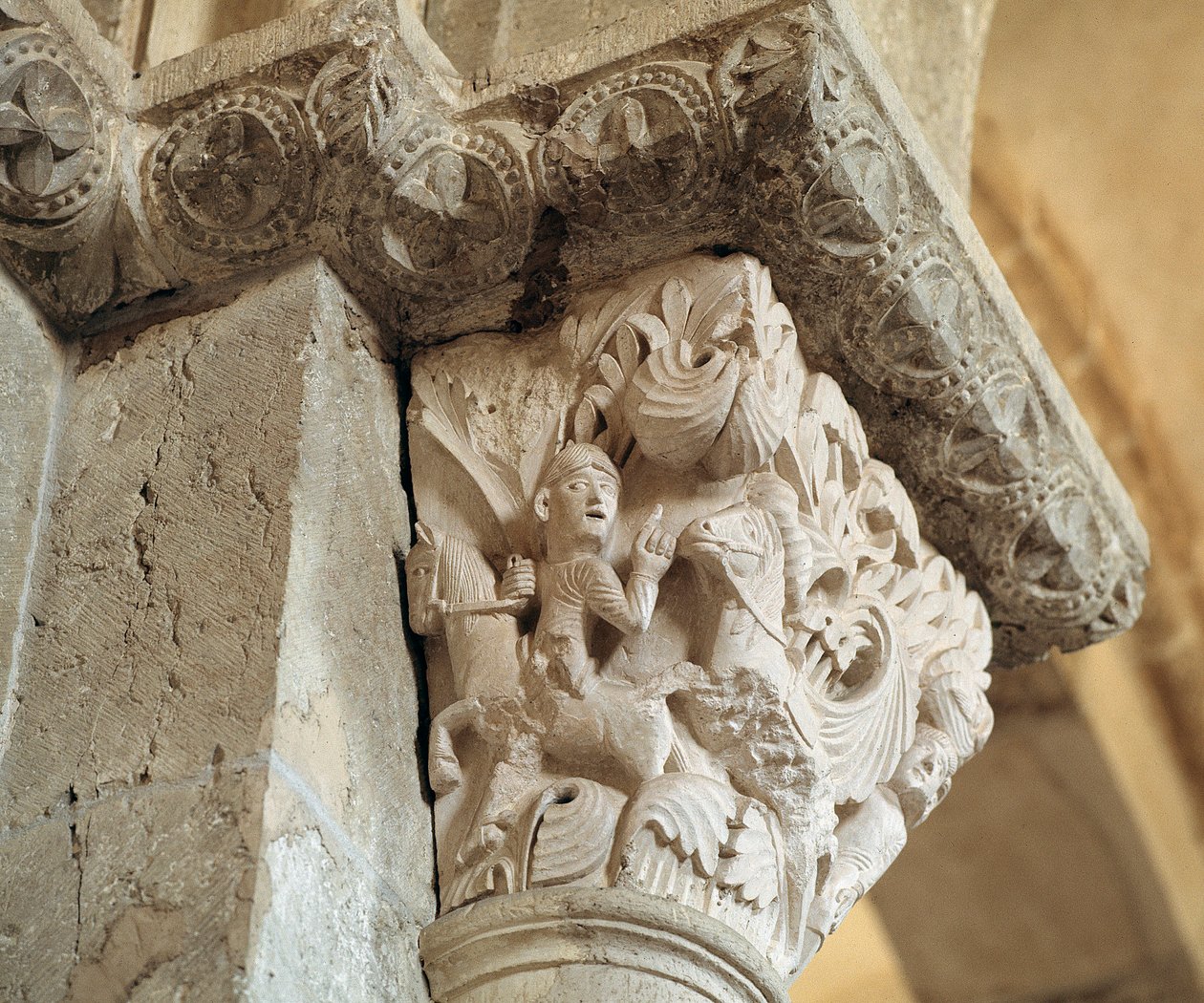 Absalom (gekerfd kapiteel) door Romanesque