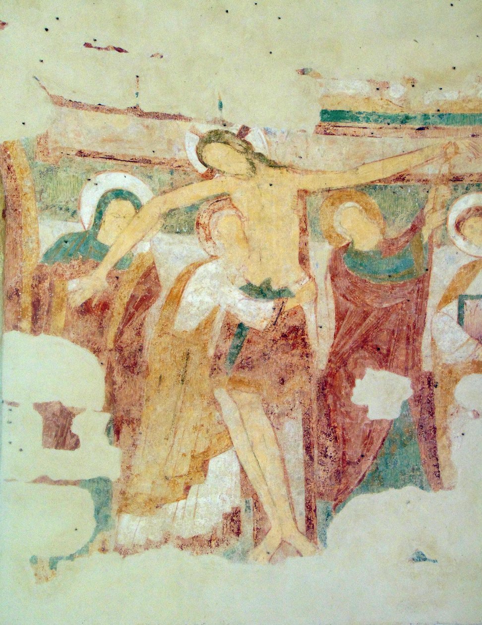 Fresco, Saint-Jean du Liget kapel, Touraine door Romanesque