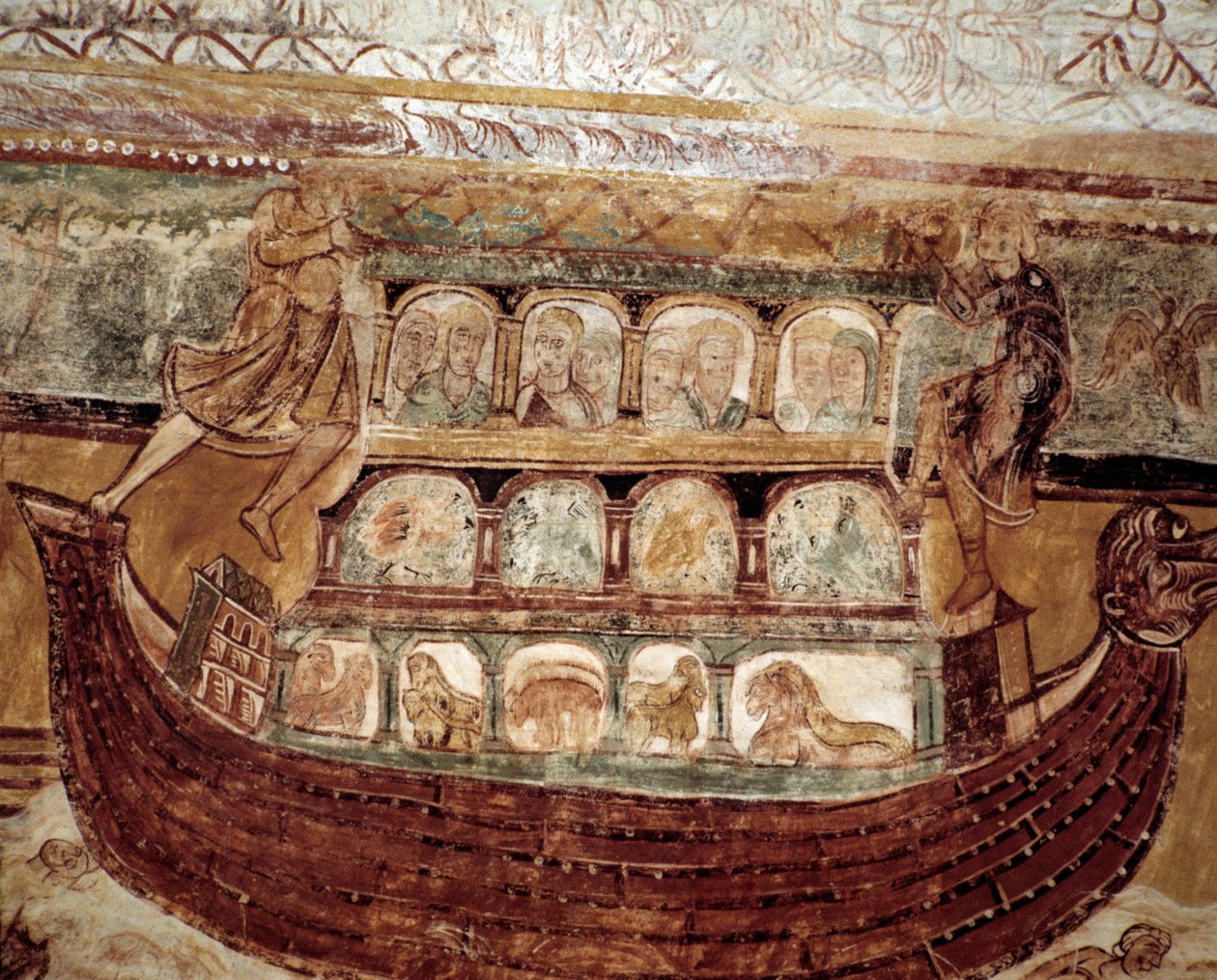 De boog van Noach (fresco van het plafond) door Romanesque