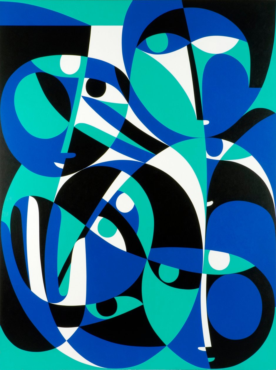 Zoeken (acryl op bord) door Ron Waddams