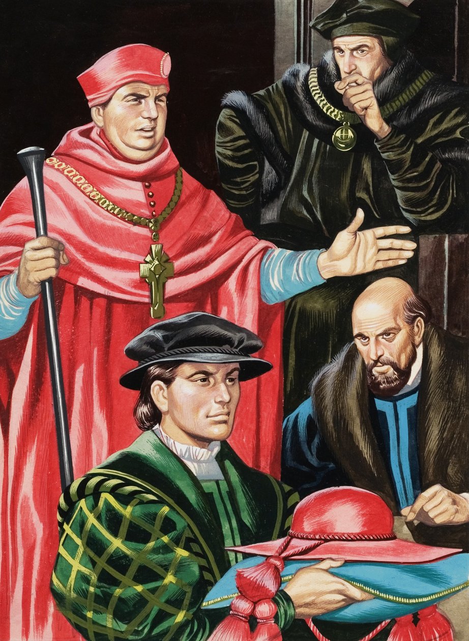 Kardinaal Wolsey en Sir Thomas More door Ron Embleton