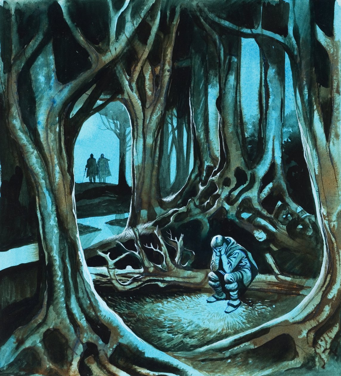 Sprookje (gouache op papier) door Ron Embleton