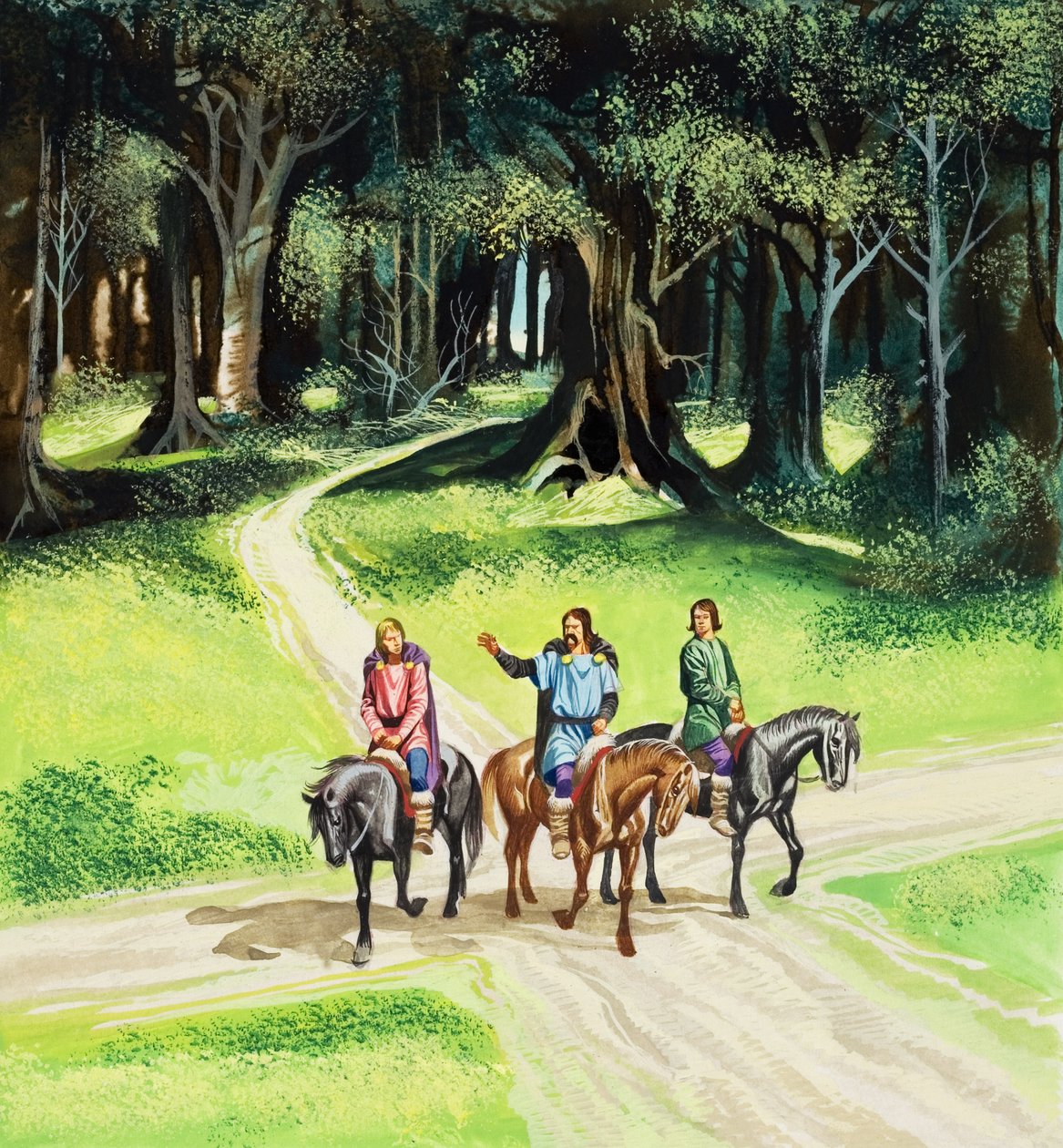 De magische appels (gouache op papier) door Ron Embleton