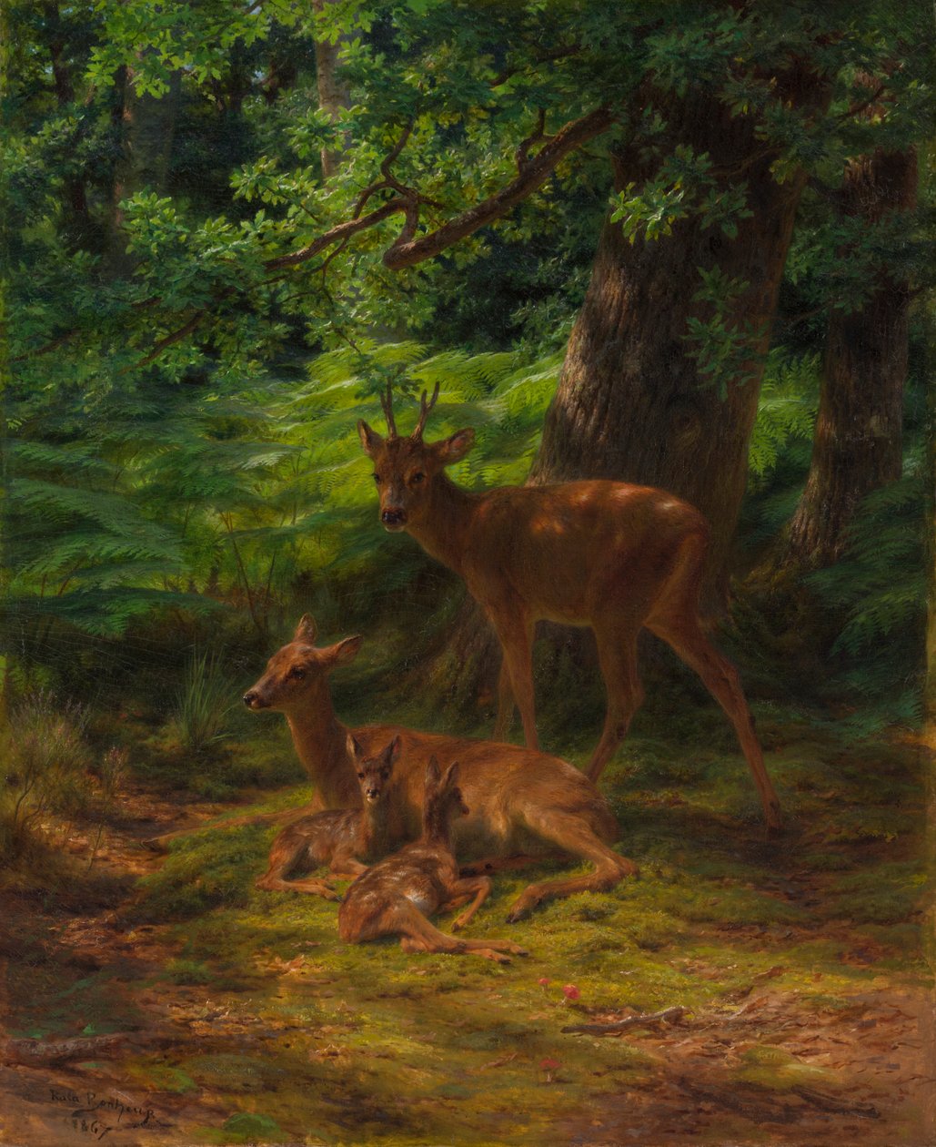 Hert in Rust, 1867 door Rosa Bonheur