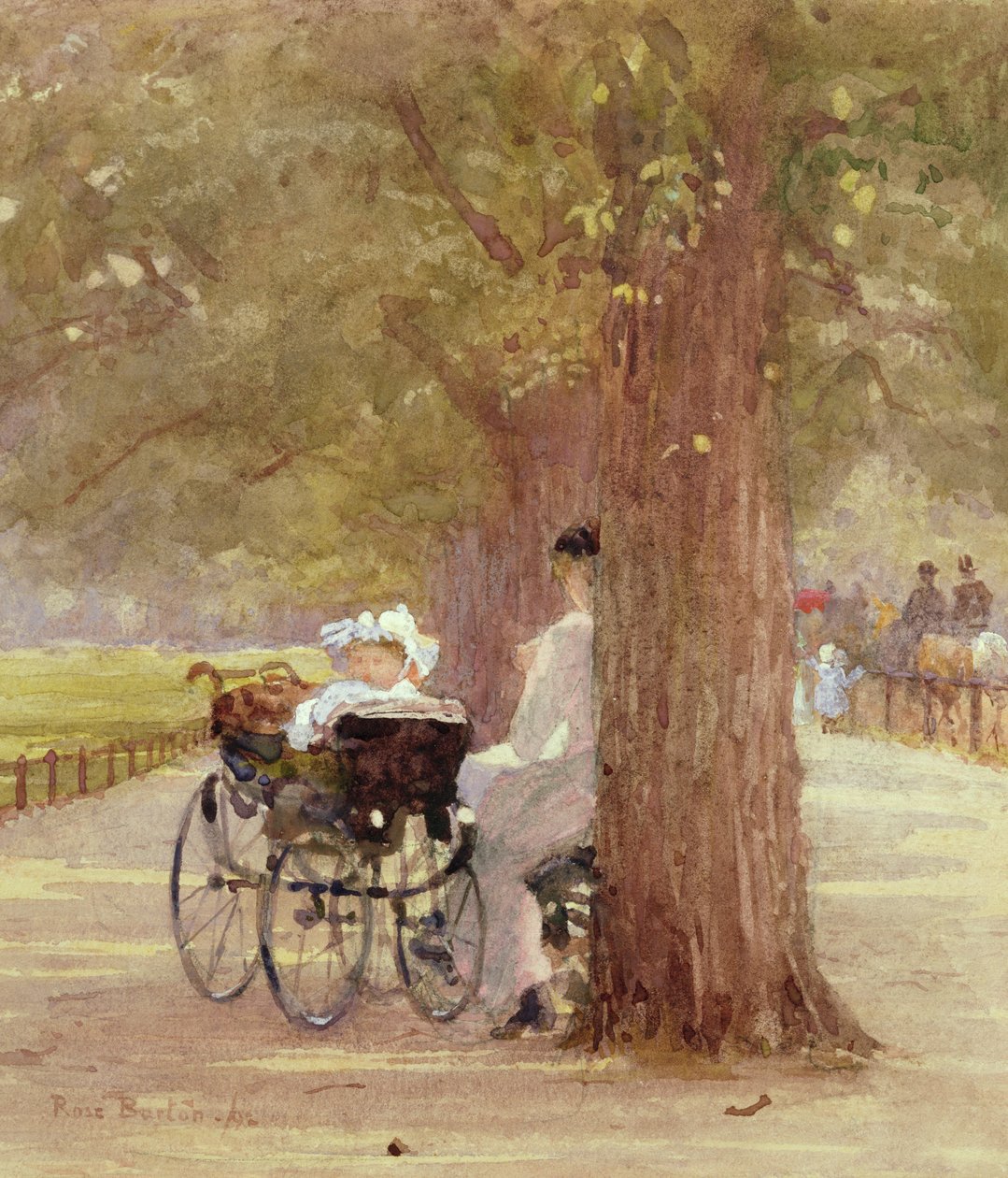 Een rustpauze in Rotten Row, 1892 door Rose Maynard Barton