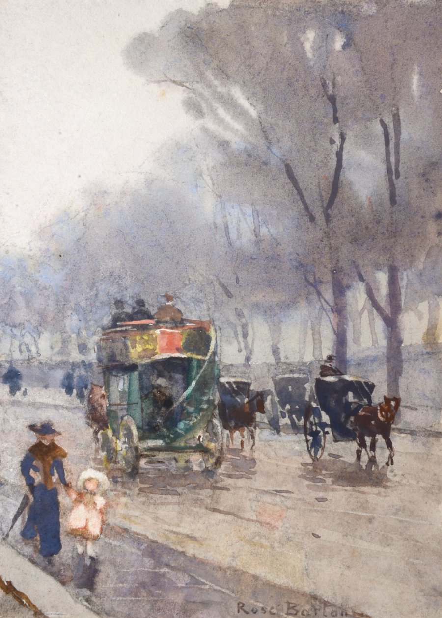 Park Lane met omnibus door Rose Maynard Barton