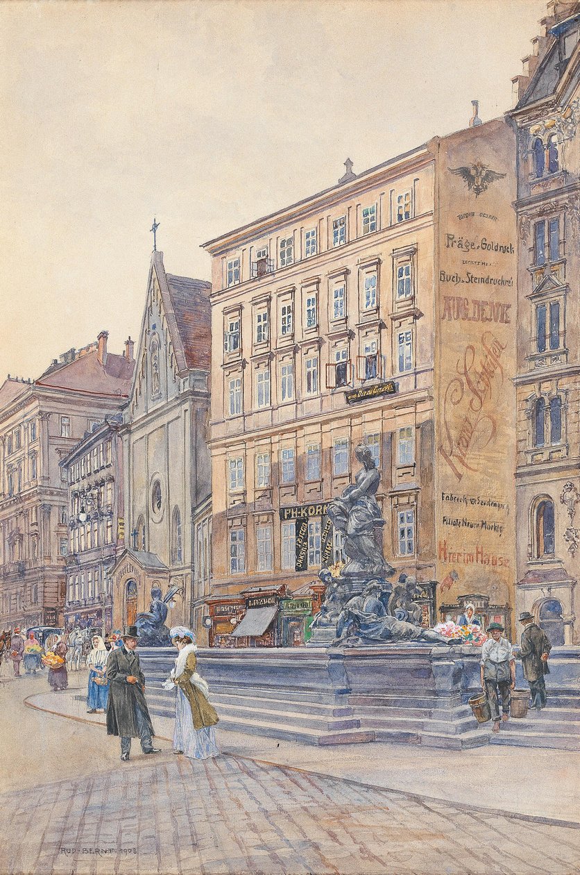 De Neue Markt en de Donnerbrunnen door Rudolf Bernt