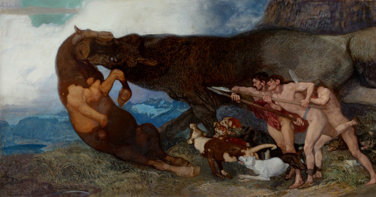 Vecht met een monster door Rudolf Jettmar