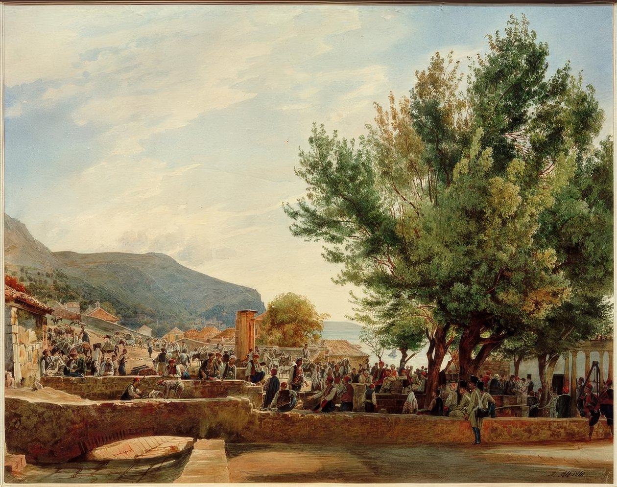De bazaar van Ragusa door Rudolf von Alt