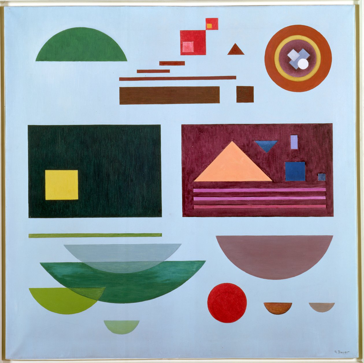 Geel plein, ca.1936-38 (olieverf op doek) door Rudolf Bauer