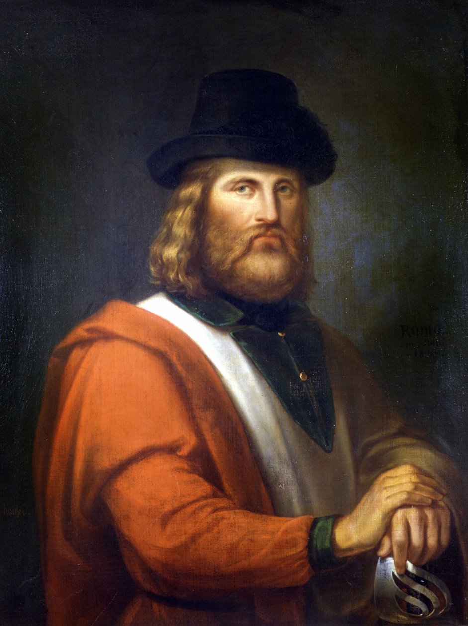 Giuseppe Garibaldi schilderij door R.E.Hauser door Rudolf Eduard Hauser