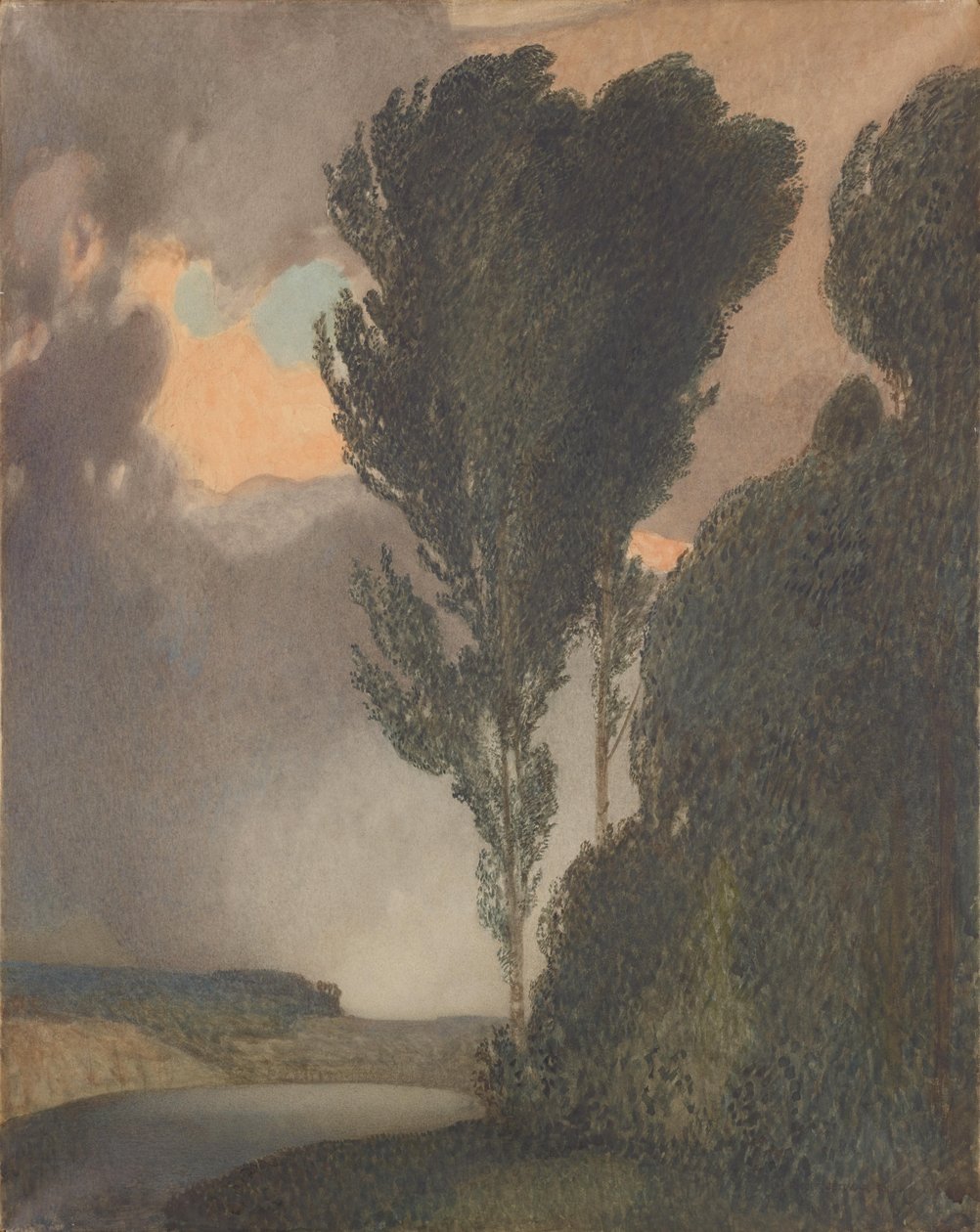 Stormachtig landschap door Rudolf Jettmar