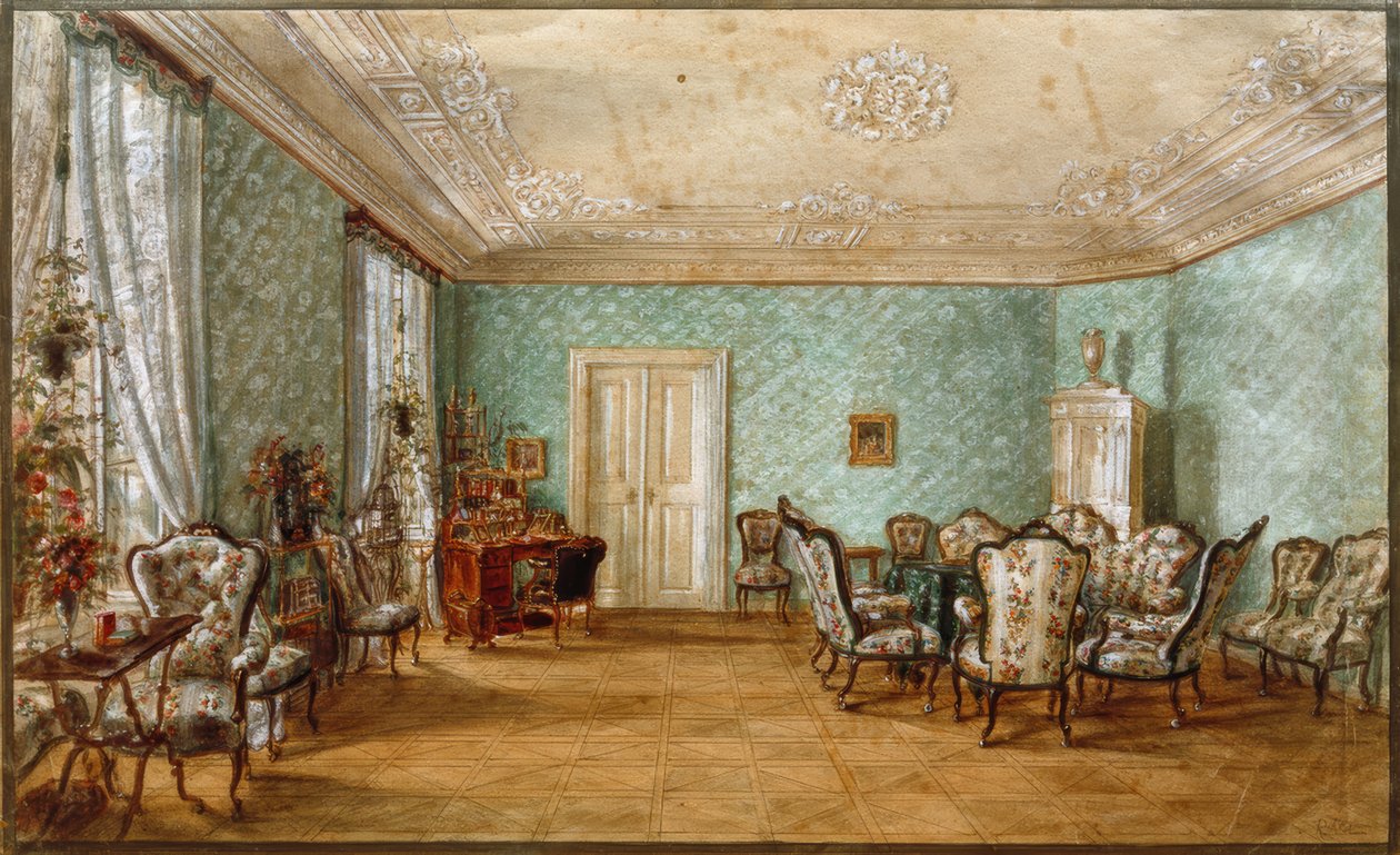 Salon van Fanny Elßler door Rudolf von Alt