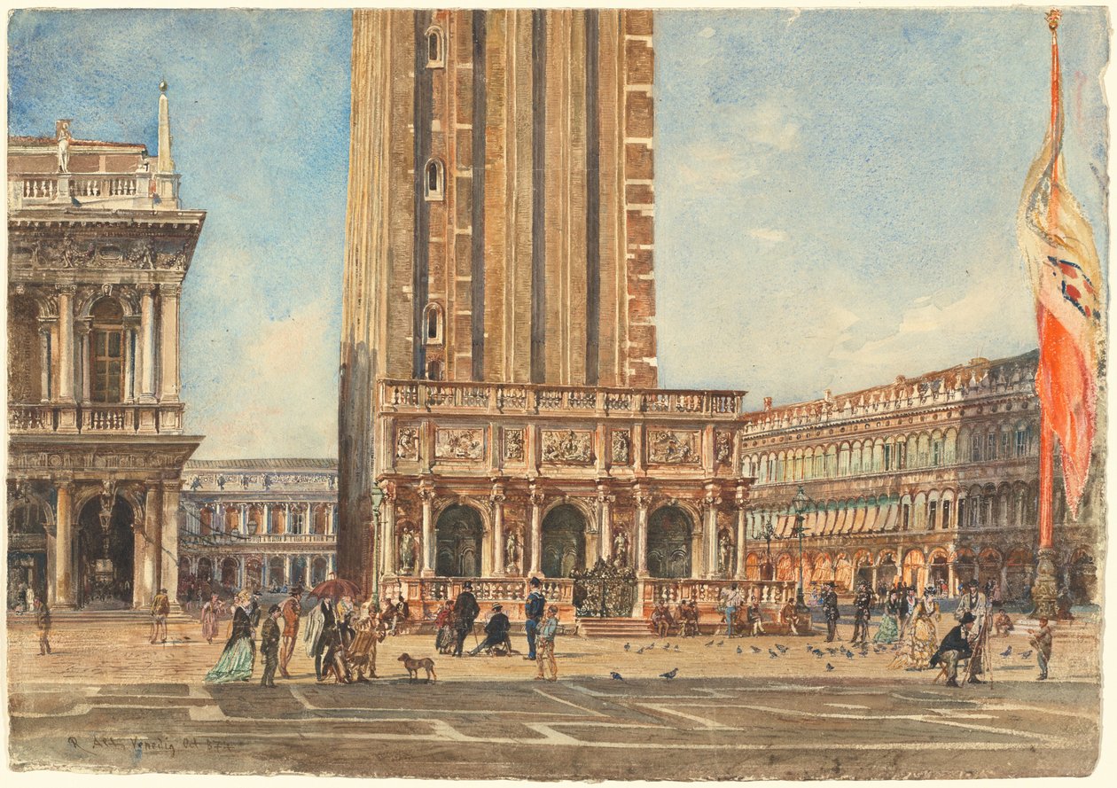 Het Piazza San Marco door Rudolf von Alt