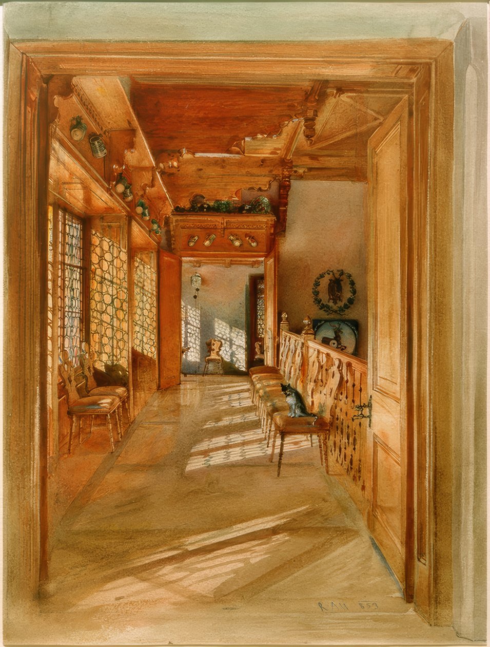 Trappenhal door Rudolf von Alt