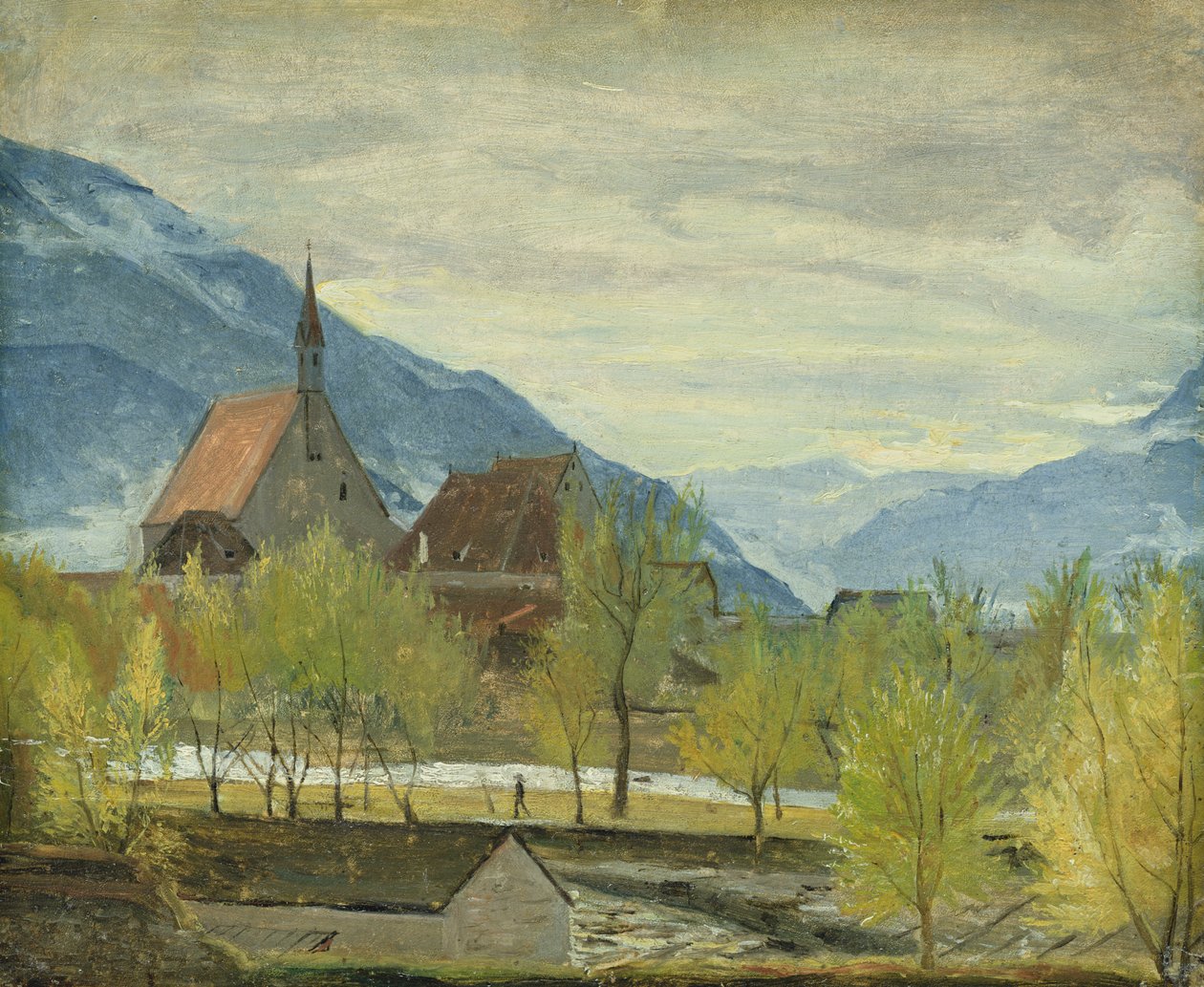 Vroege sneeuw in Merano, 1830-31 door Rudolph Friedrich Wasmann