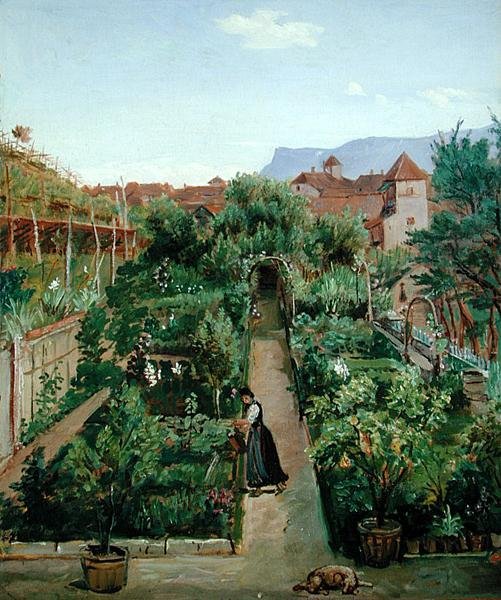 De Ottmannsgutes bloementuin in Merano, c.1840 door Rudolph Friedrich Wasmann