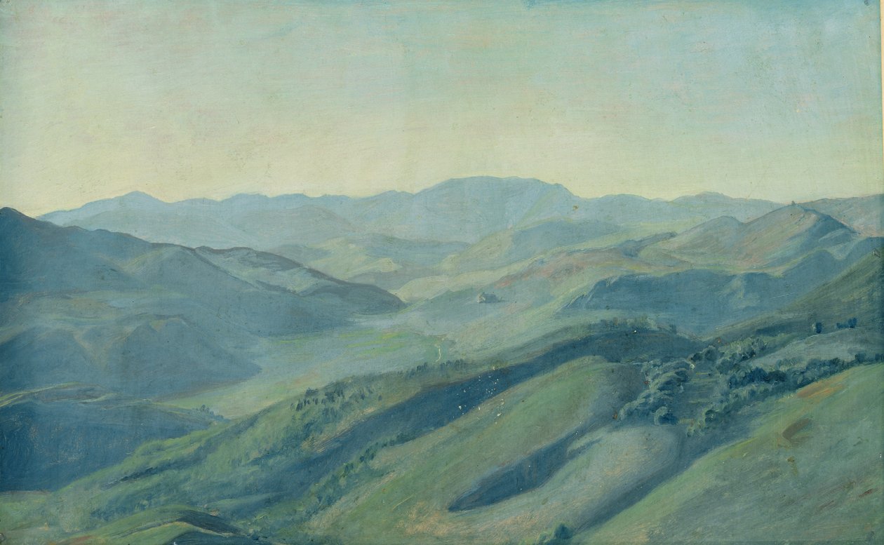 Uitzicht op het platteland in Tirol, c.1842 door Rudolph Friedrich Wasmann