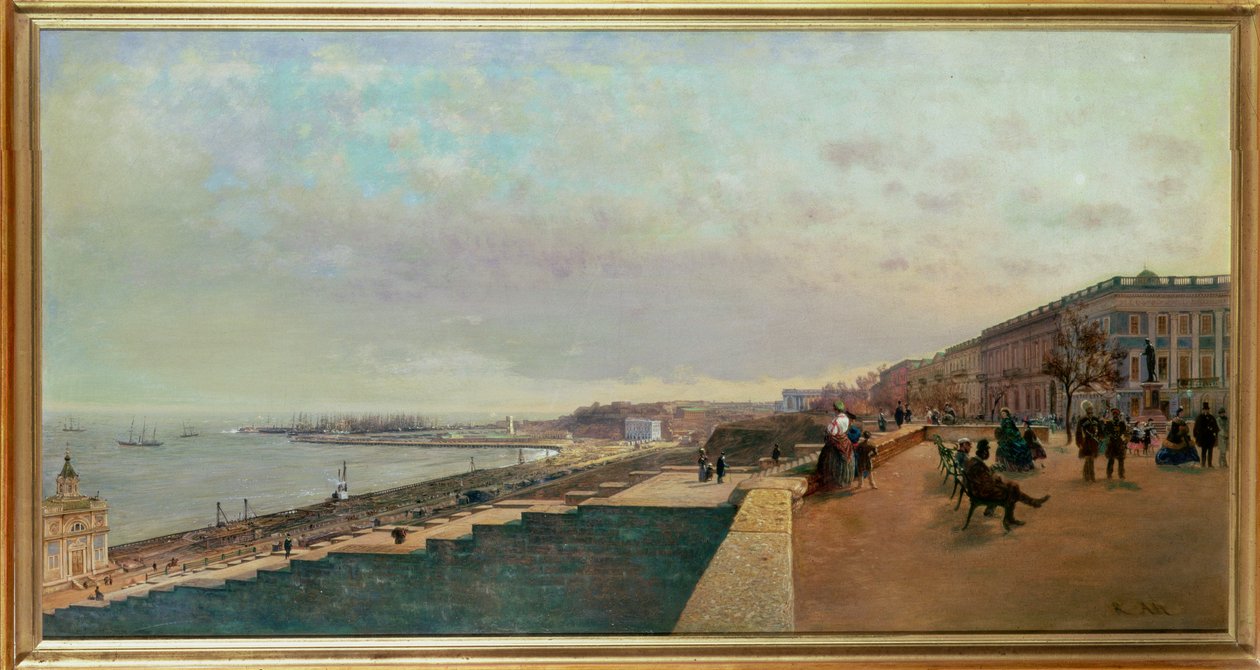 Uitzicht op Odessa door Rudolf von Alt