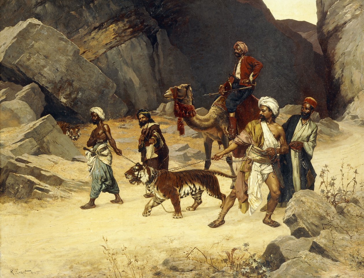 De tijgerjacht, 1896 door Rudolphe Ernst