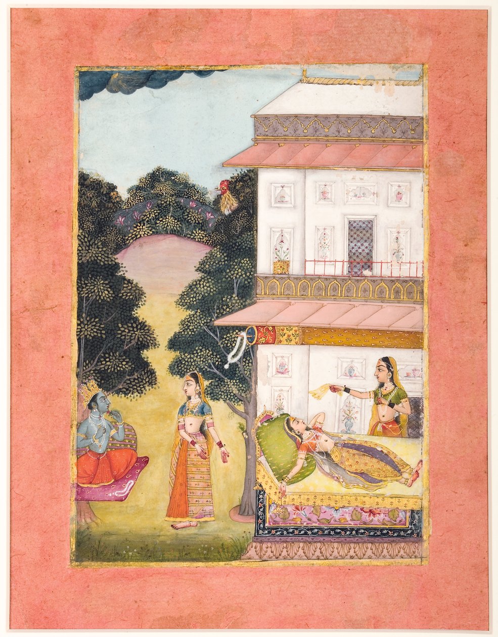 Radha treurt, 1685 door Ruknudin of Bikaner