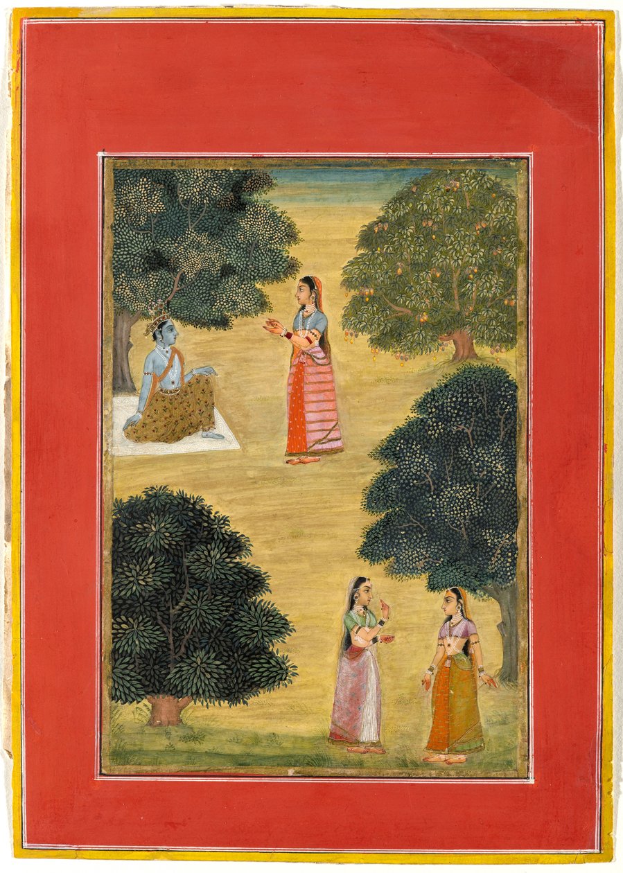 Krishna en Radha door Ruknudin of Bikaner