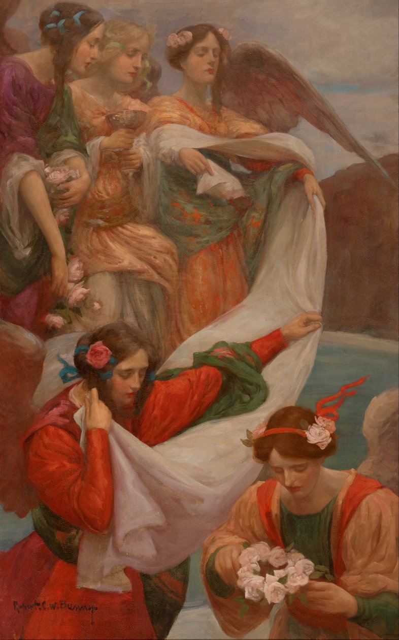Neerdalende engelen door Rupert Bunny