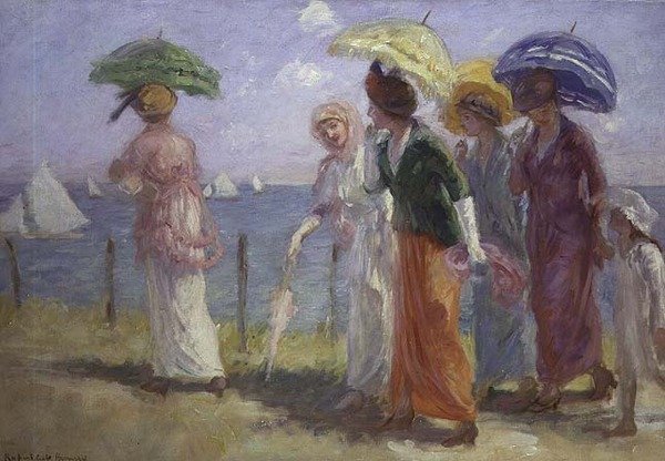 Promenade op het Strand door Rupert Charles Wolston Bunny