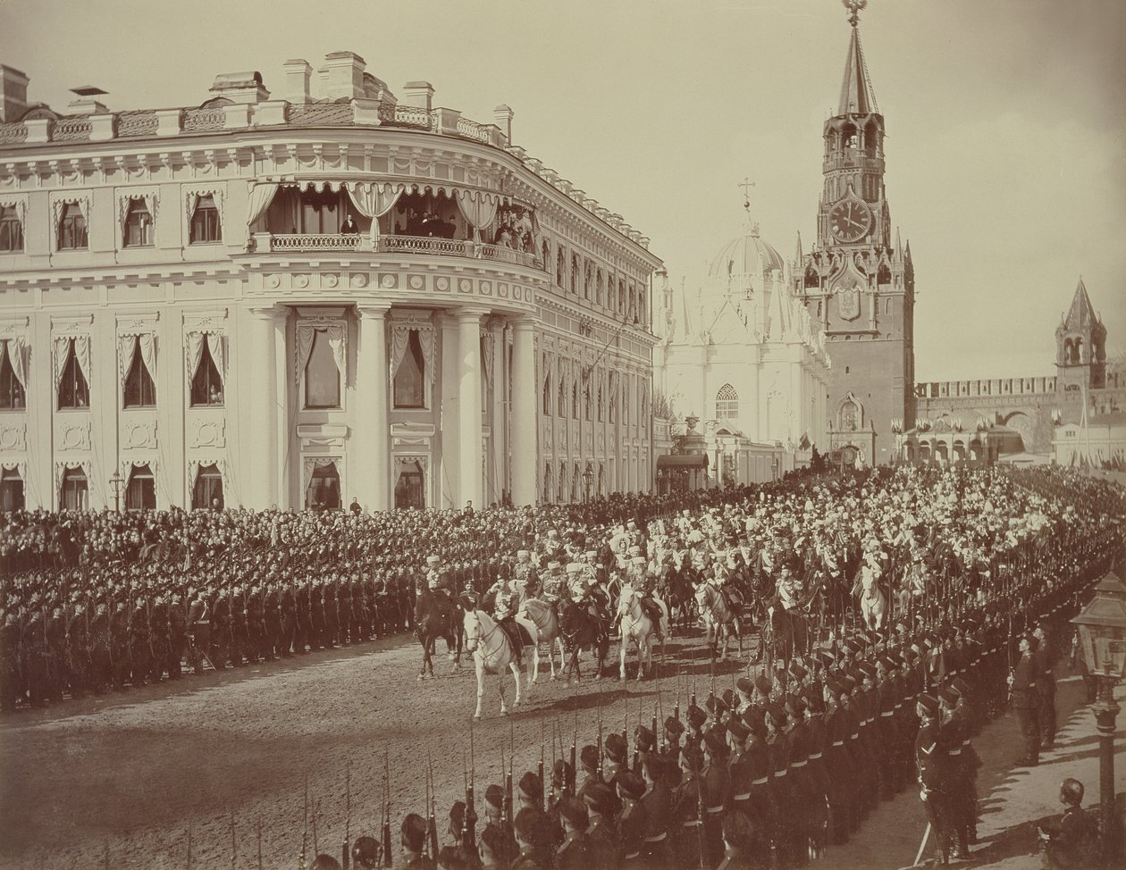 Huwelijk van Tsaar Nicolaas (1868-1918) met Alexandra (1872-1918) Moskou door Russian Photographer