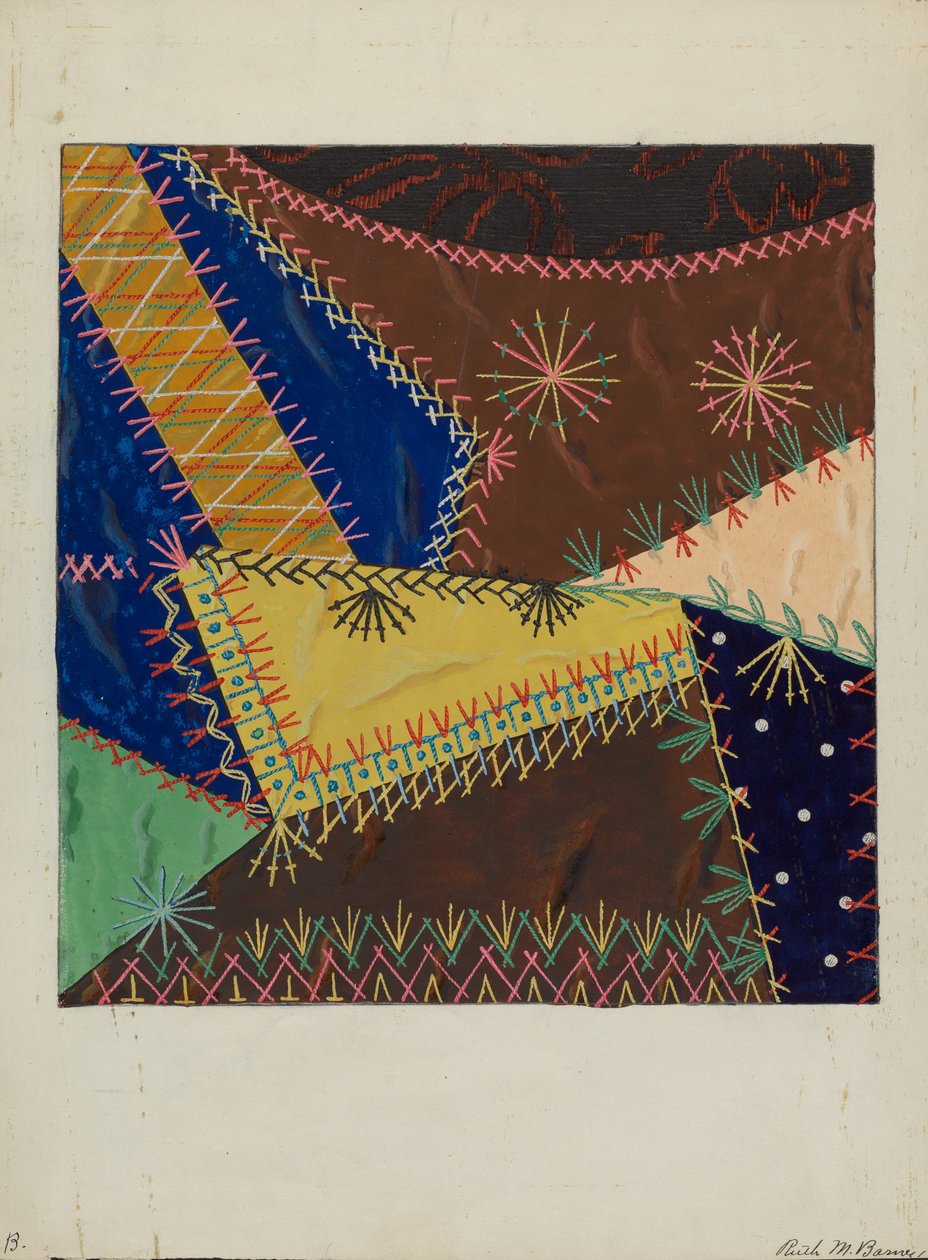 Crazy Quilt, ca. 1940 door Ruth M Barnes