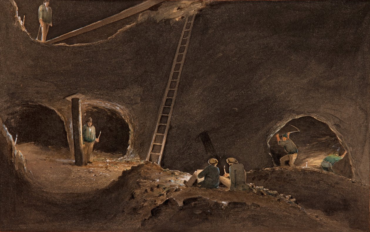 Nealess Stopes, Burra Burra Mijn, 12 april 1847 door S. T. Gill