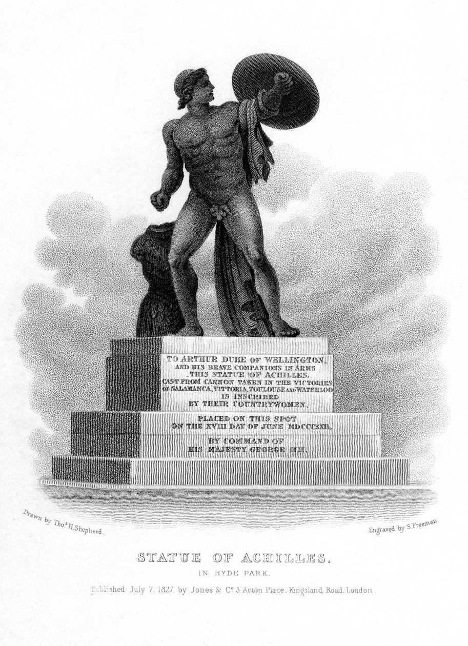 Standbeeld van Achilles, Hyde Park, Londen, 1827 door S. Freeman