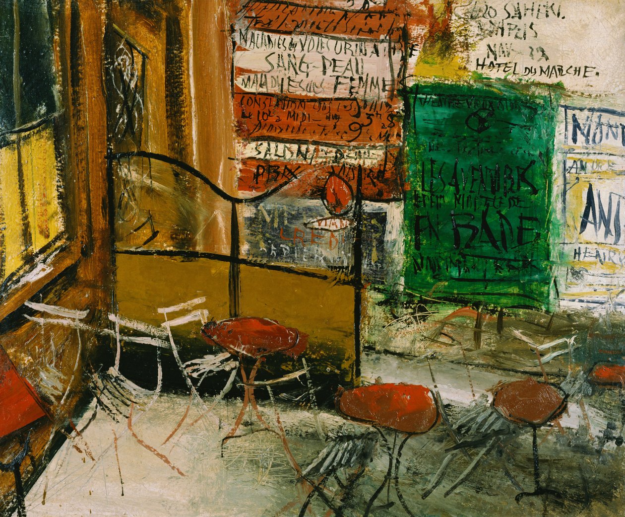 Caféterras met posters door Saeki Yuzo
