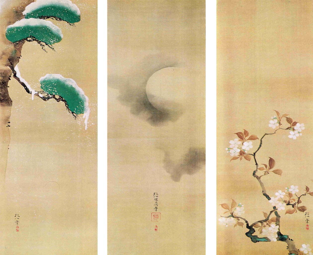 Rolschilderijen door Sakai Hoitsu