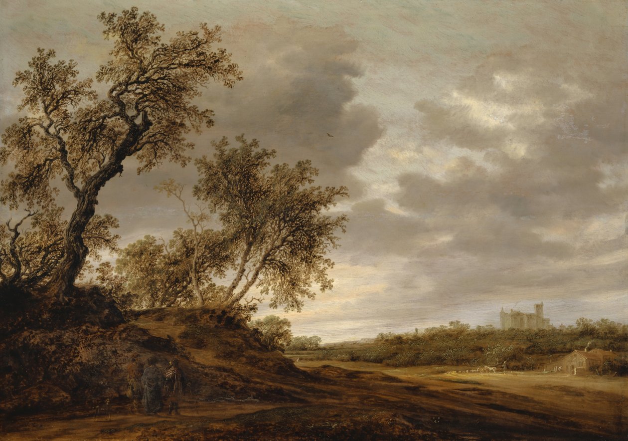 Op weg naar Emmaüs door Salomon van Ruisdael or Ruysdael