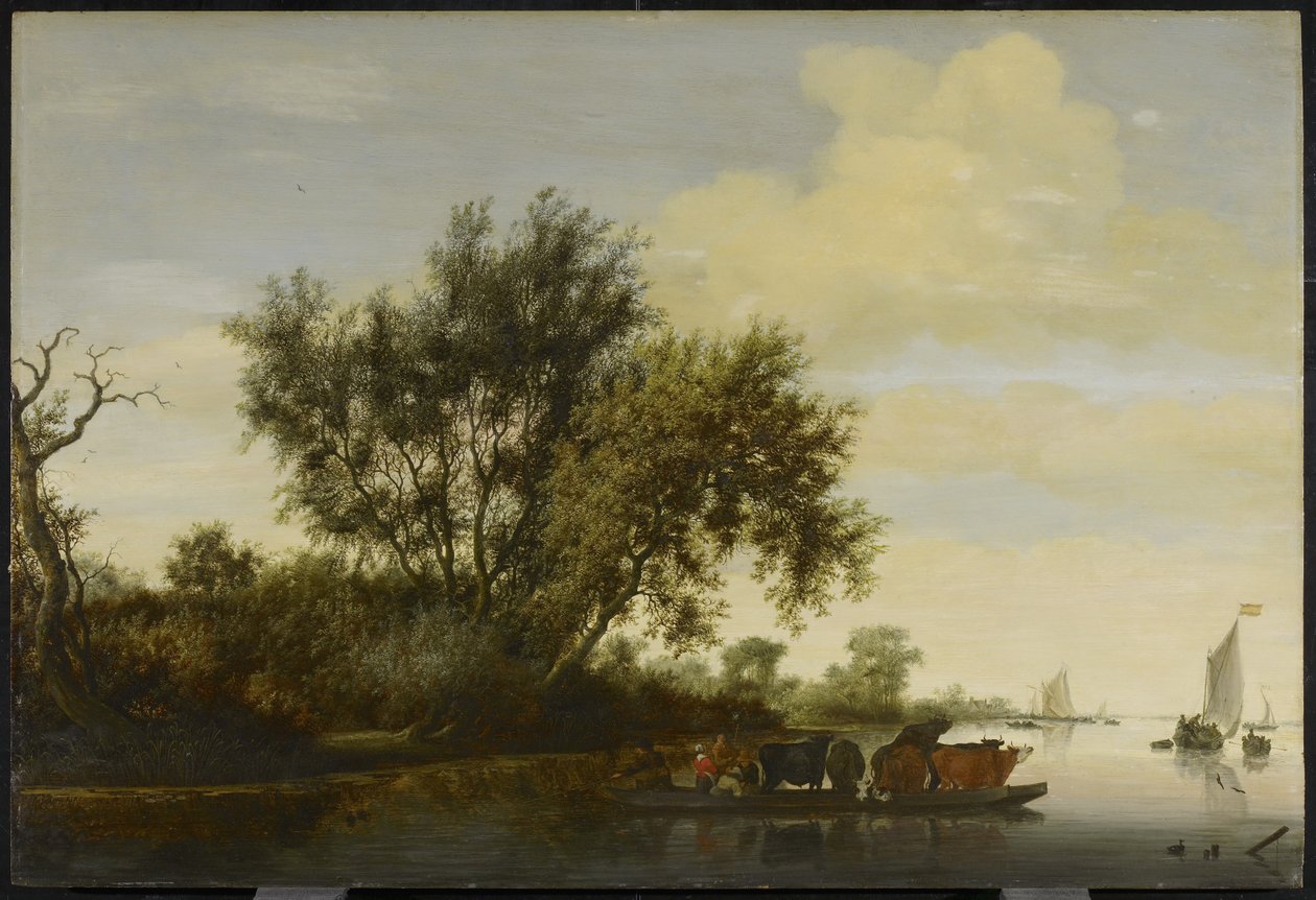 De veerboot, 1650 door Salomon van Ruisdael or Ruysdael