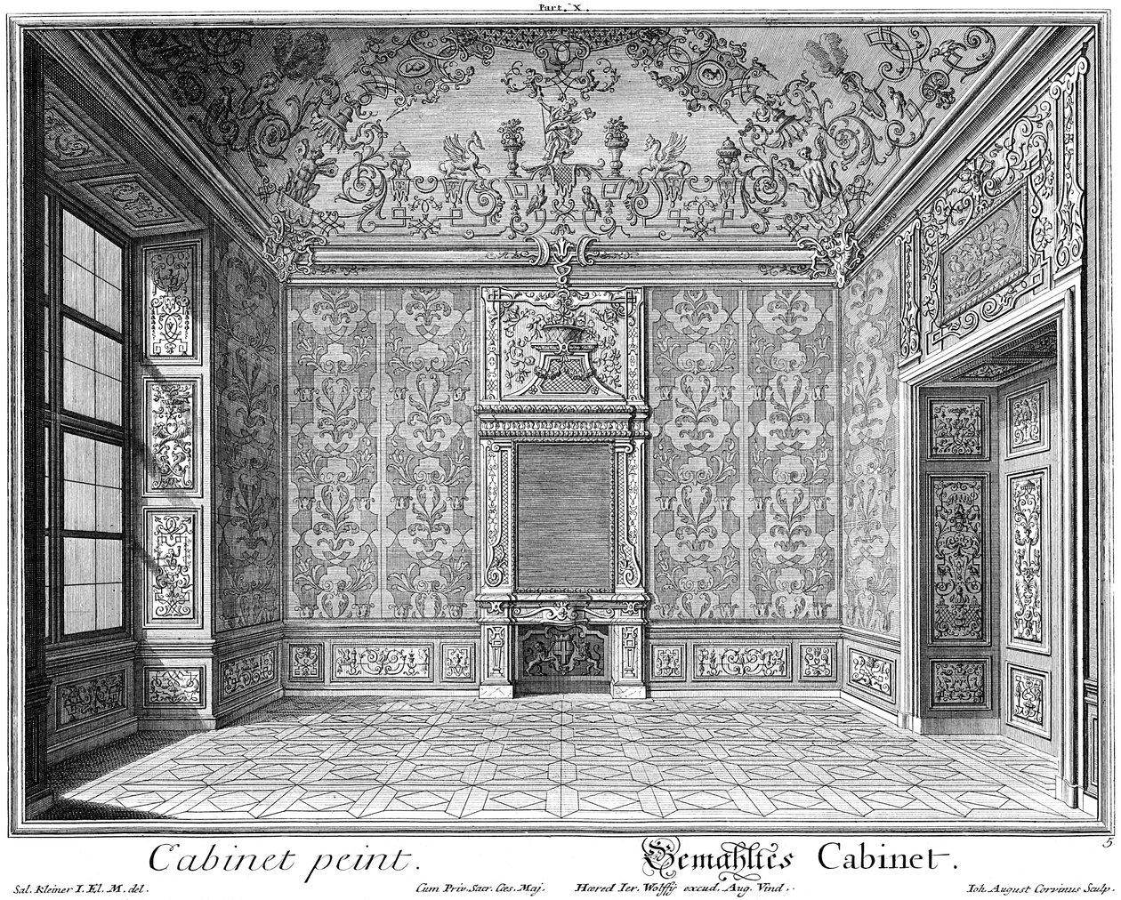 Geschilderd kabinet door Salomon Kleiner