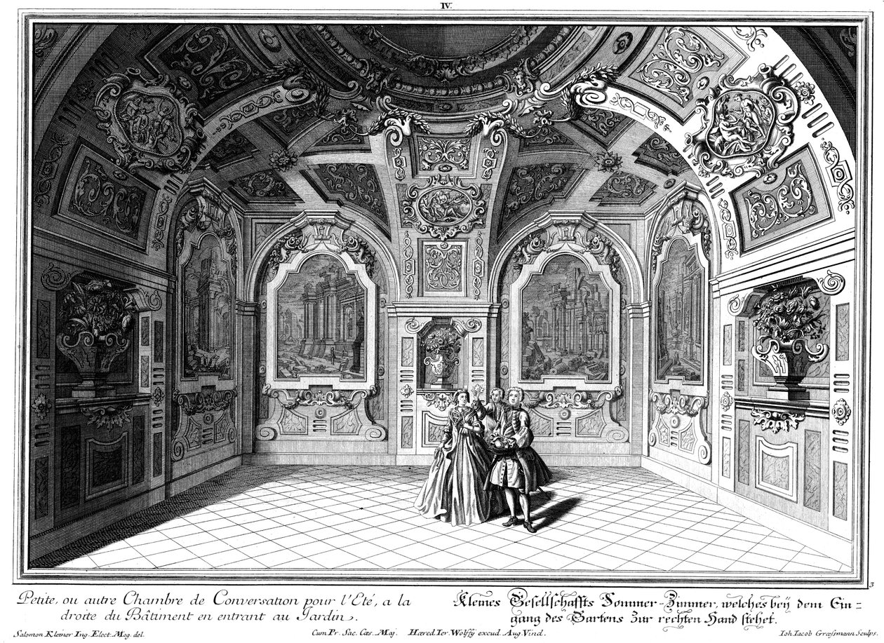 Kleine salon in de oostvleugel door Salomon Kleiner