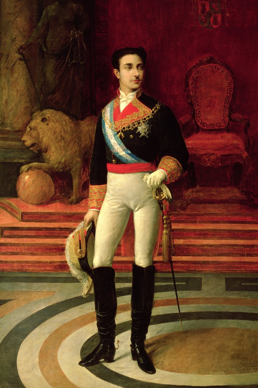 Portret van Alfonso XII (1857-85) 1876 door Salvador Martinez Cubells