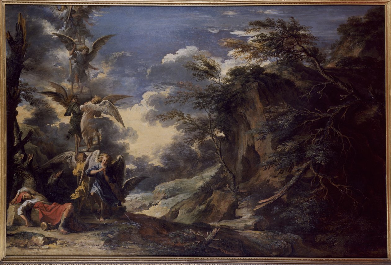 Jakobs droom door Salvator Rosa