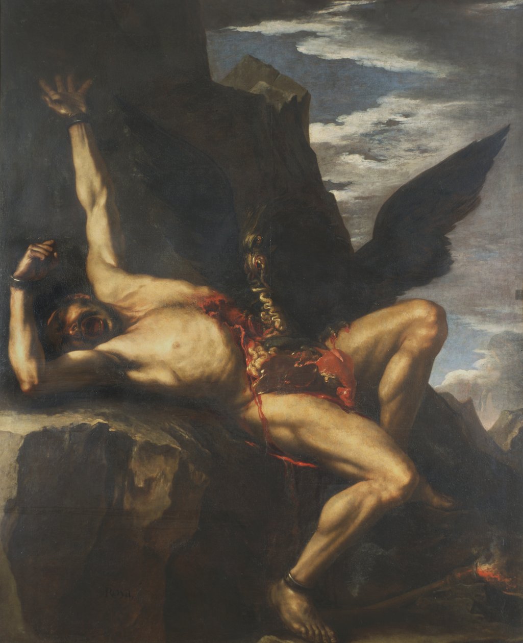 Prometheus en de gier door Salvator Rosa
